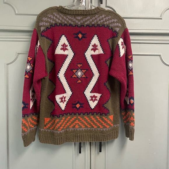 Vintage Hand Knitted Susann D Geo Sweater Size Medium - Picture 3 of 3